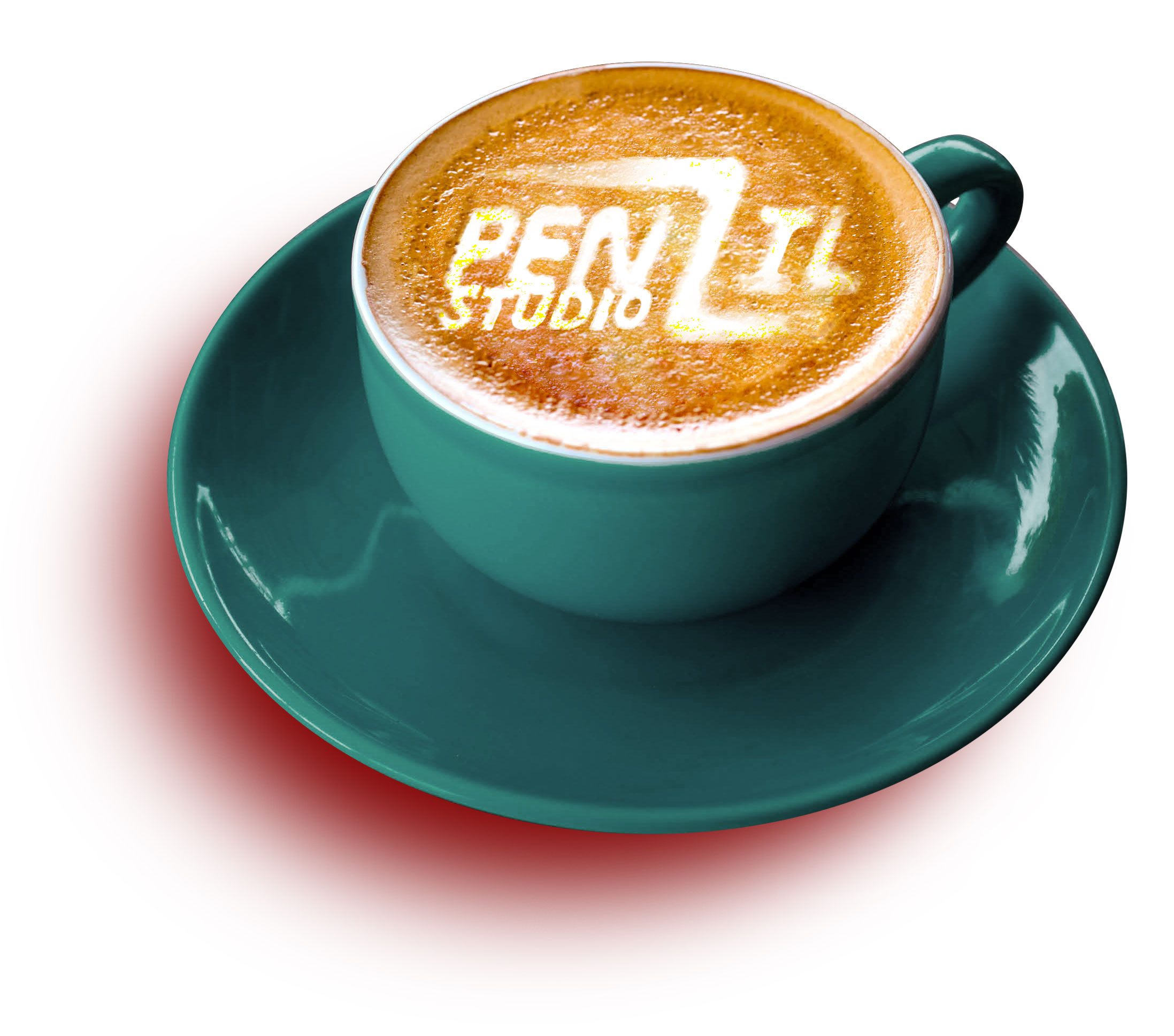 Penzil branded cup of coffe